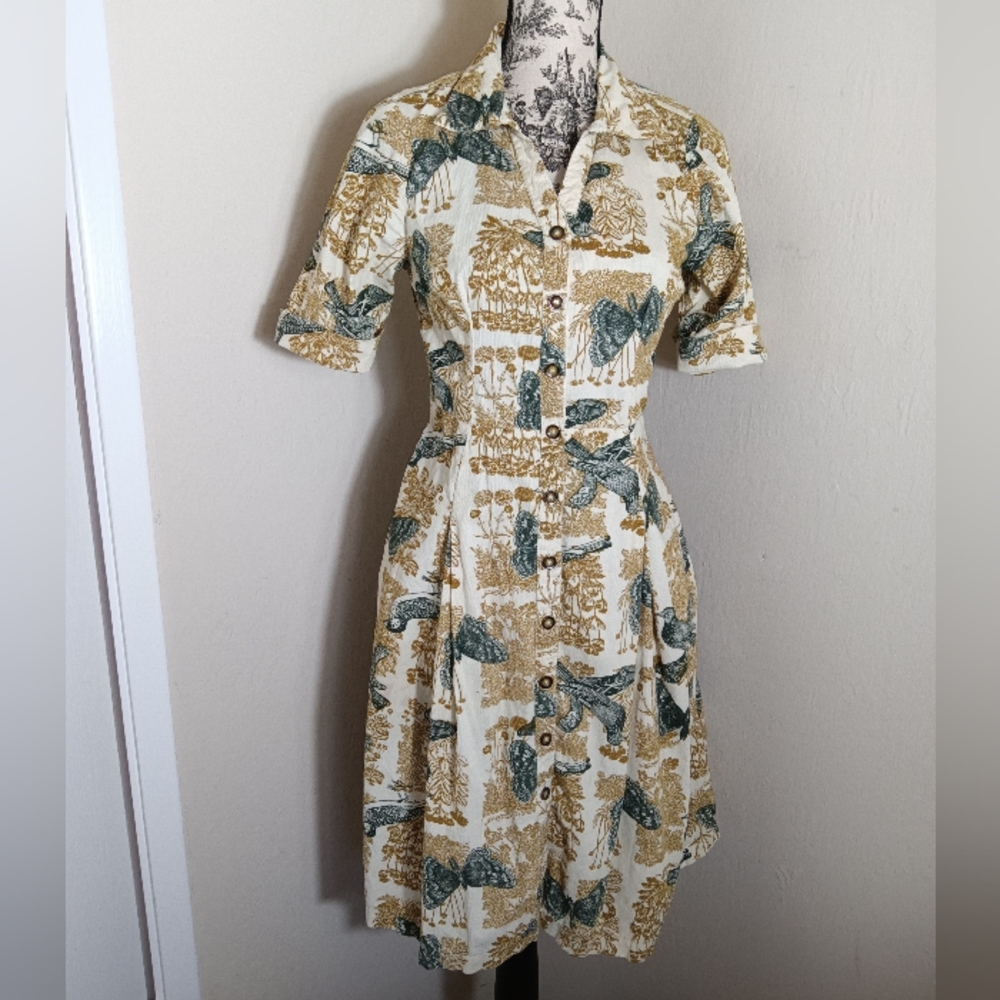 Anthropologie Girls From Savoy Alary Birds Butterflies Corduroy Dress Size 6